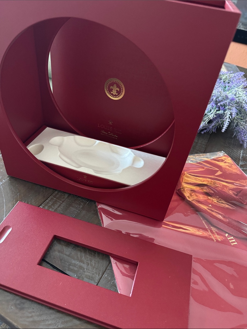 Louis XIII Red Presentation Casket with unopened Gift Bag